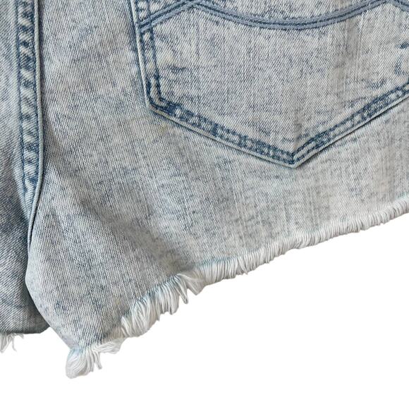 Y2K ABERCROMBIE & FITCH Button Fly Denim Jean Shorts Distressed Light Wash 29/8 - Picture 10 of 10